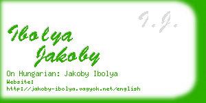 ibolya jakoby business card